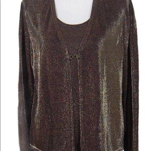 California Concepts Metallic Gold Black Top Size Large NWOT
